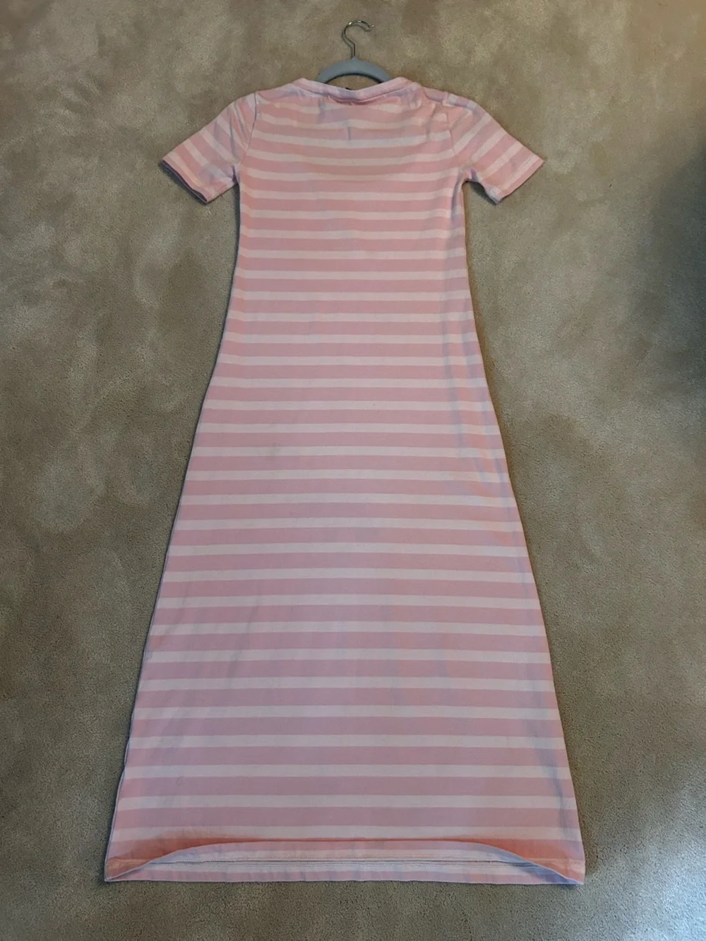 J. Crew Pink Striped knit Maxi Dress XXS